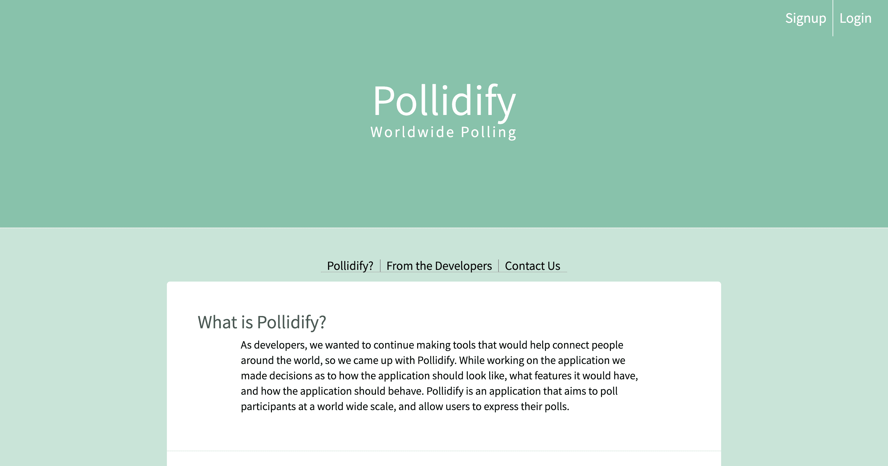 Polling App Splash Page